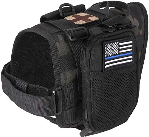 M2S Tactical Dog Harness-Vest, midium Black, Traning Dog, molle System