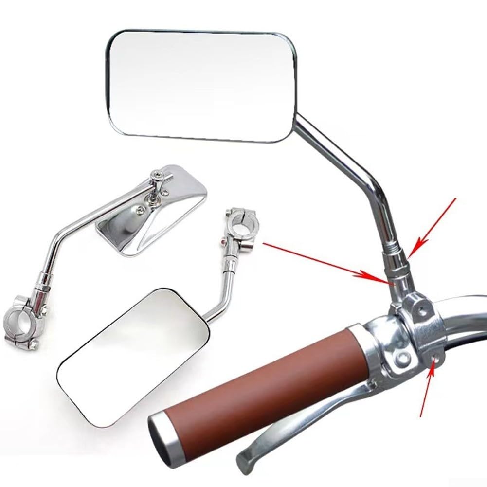 2pcs Retro Fahrradspiegel, Bruchsicher Vintage Lenker Metall Rückspiegel Cruiser für Verschiedene Arten von Fahrrädern