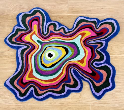 Image of Hand Made Tufted Carpet Premium Wool Abstract Irregular Design Non Slip Area Rug for Living Room Weight- |44 Pound|Size-8x10 Feet (96x120 Inch)