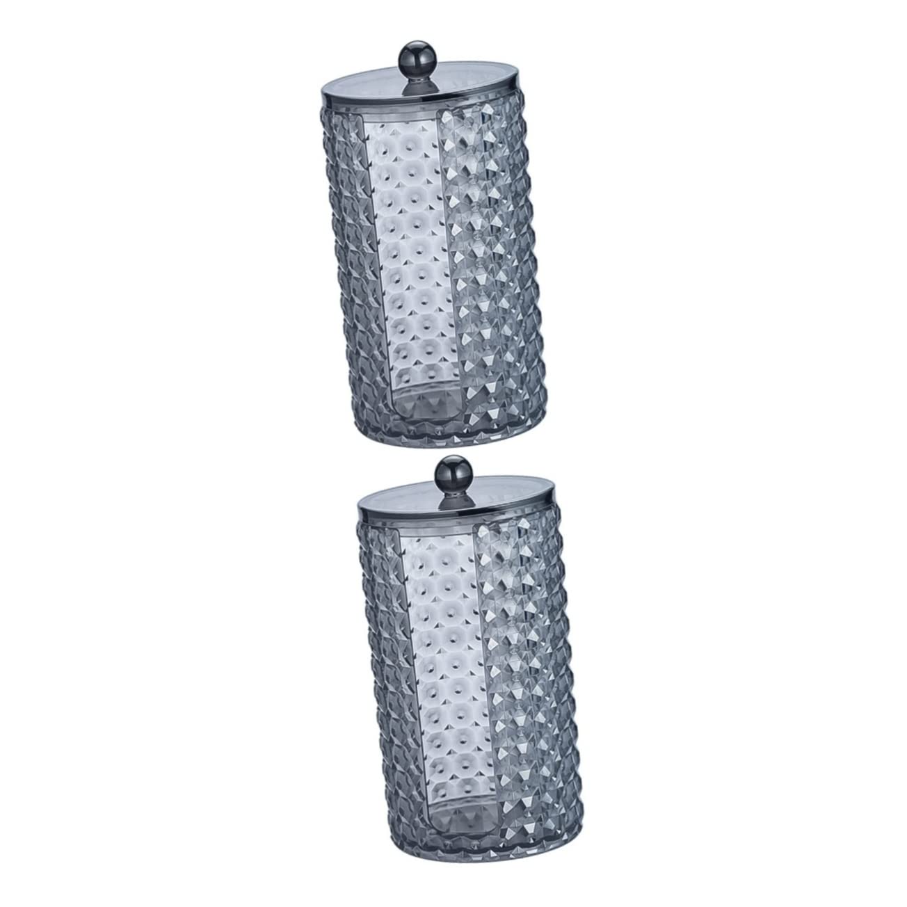 2pcs Box Balls Removers Swab Pattern Qtip Lid Bathroom Brush Apothecary Swabs Diamond Blenders Salts and Cotton Holder