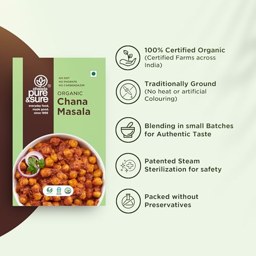 Image of Pure & Sure Organic Chana Masala Powder 100 gm | 100% Pure Chole Masala Powder | Pesticide and Chemical Free | Best for Cooking Sabji, Chole, Chana, & Many Other