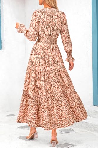 PRETTYGARDEN Women's Floral Maxi Dress 2025 Fall Long Sleeve V Neck Casual A Line Long Flowy Boho Party Dresses2