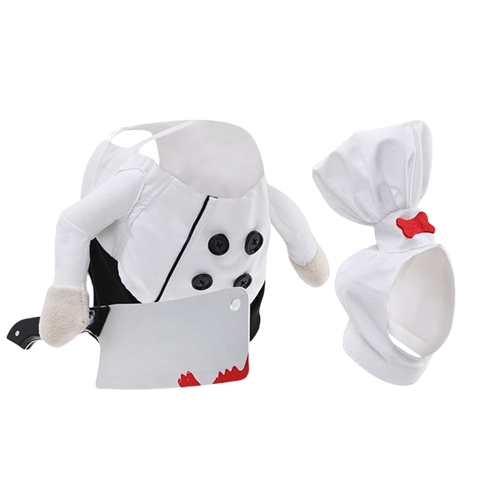 Costume de chien de chef cuisinier blanc en tissu respirant pour animal de compagnie