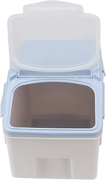 Food Grade Rice Storage Container Airtight Food Container Sealed Grain Dispenser with Airtight Lid and Measuring Cup for Kitchen Pantry Dry Flour Corn Beans (Blue 10KG)