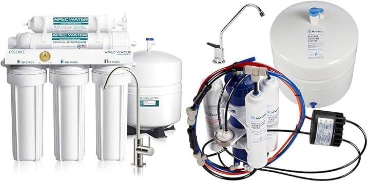 APEC ROES-50 5-Stage & Home Master 7-Stage Artesian Full Contact Reverse Osmosis Drinking Water Filter Systems