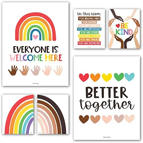 6 Rainbow Poster Diversity Posters for Classroom Decor for Teachers Elementary - Inclusive Classroom Decor High School Classroom Poster, in This Classroom Poster Diversity Classroom Decor for School
