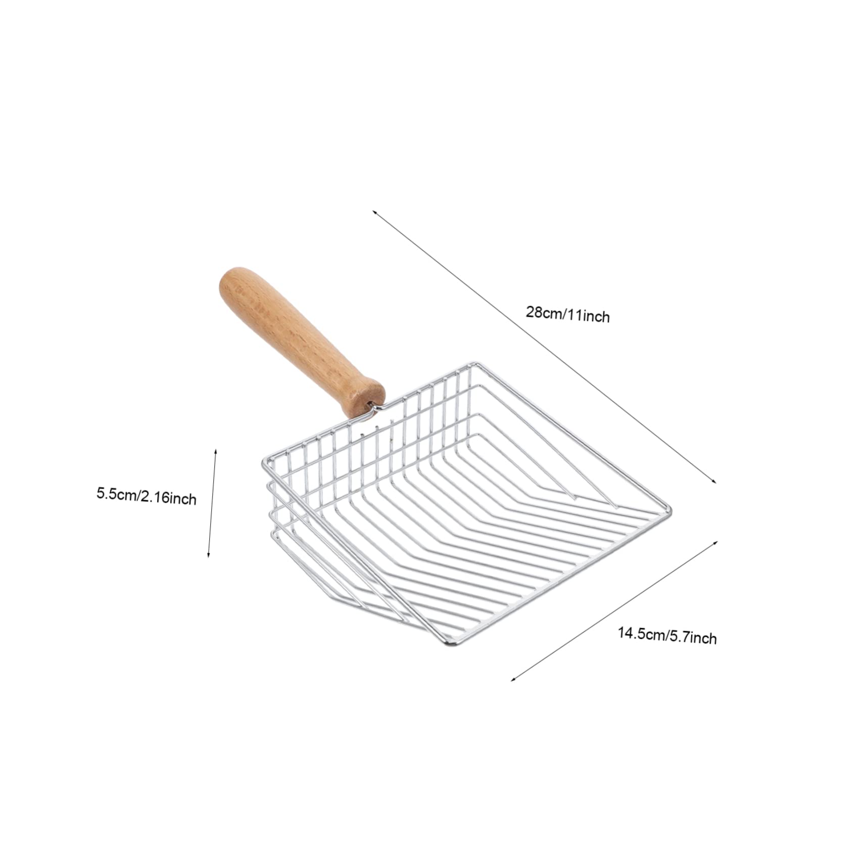 VICASKY 1pc Cat Litter Shovel Scoop Self Cats Sifting Post Poop Filter Cat Cleaning Shovels Sturdy Pet Shovels Cat Shovel Pet Cleaning Shovel Cat Care Tool Silver Imported Beech Handle