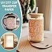 4 Sheets 16oz UV DTF Cup Wrap - Removable - DIY UV DTF Transfer Papers for Mug Cups,Notebook - Easy-Peel UV DTF Transfers for Smooth Surfaces (Pink Cute Bow)