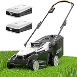 Litheli 16.5" Electric Lawn Mower Cordless, Brushless Lawnmower with 6-Height Adjust and 2 x 4.0Ah Batteries, for Garden and Yards