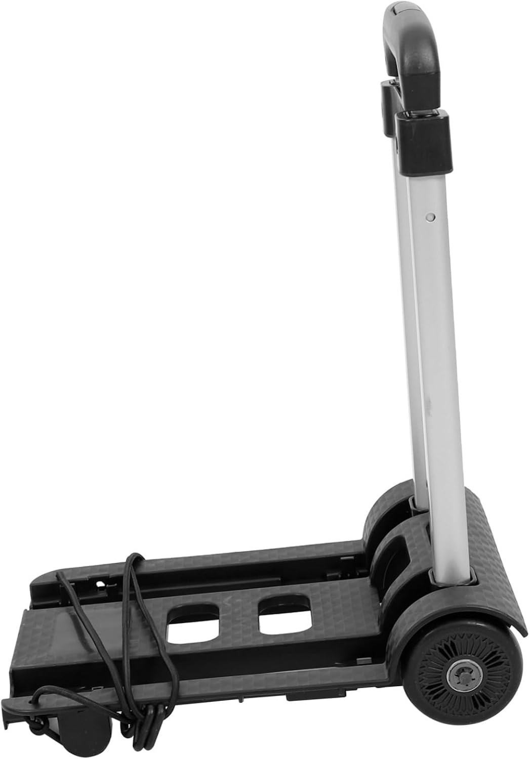 POPETPOP Multifunctional Foldable Trolley Lightweight Portable Luggage Cart with Height for Shopping Travel and Daily Use Black Design with Iron Frame