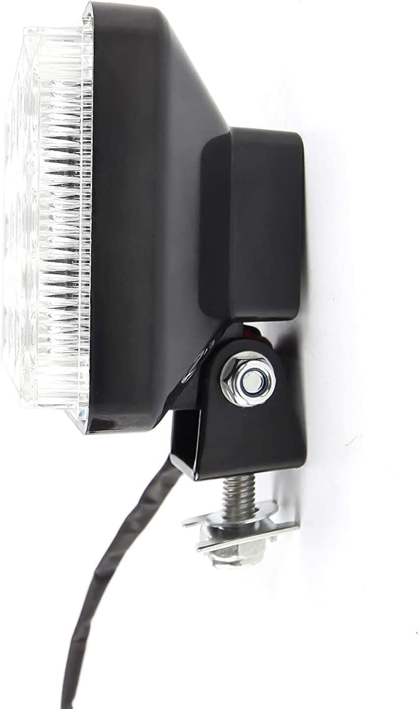 All Star Truck Parts] 3.75" x 3.5" Rectangle LED Amber Strobe Work Lamp Light 9-LED 27W DOT/SAE Approved Waterproof Dustproof Anti-Shock/Fog Towing Construction Safety Truck 10V-30V