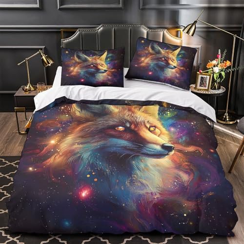 Drap de Couette Spatiale Renard Cosmique pour Lit King Size