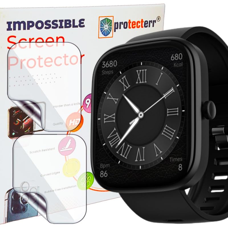 PROTECTERR Screen Protector Guard For Boat Ultra Prism (1.96" inch) Smartwatch (2 pack) - 9H Hardness, Unbreakable TPU Film (NOT A TEMPERED GLASS)