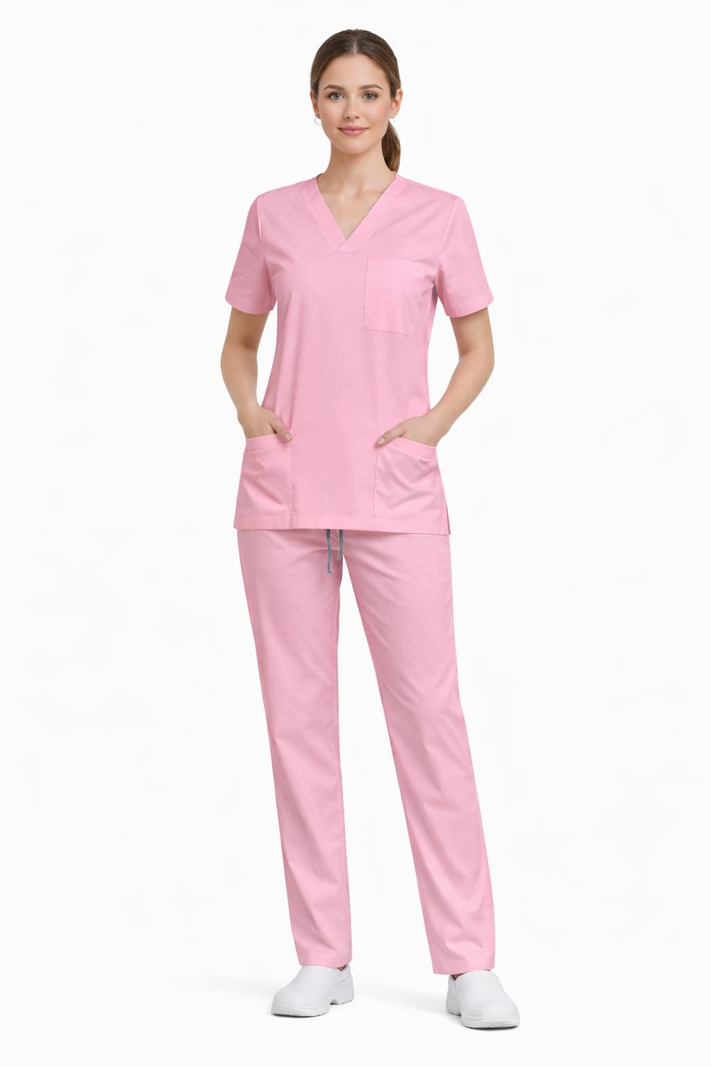 OSSCMPT- Divisa Sanitaria Premium Unisex – Completo Medico con Casacca e Pantalone in Cotone Stretch