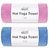HOMEXCEL Hot Yoga Towels 2 Pack, (26.5″ x 72″) Non-Slip & Ultra-Absorbent Microfiber Yoga Mat Towels for Hot Yoga, Pilates, Exercise, Fitness, Bikram and Workout, Blue/Pink