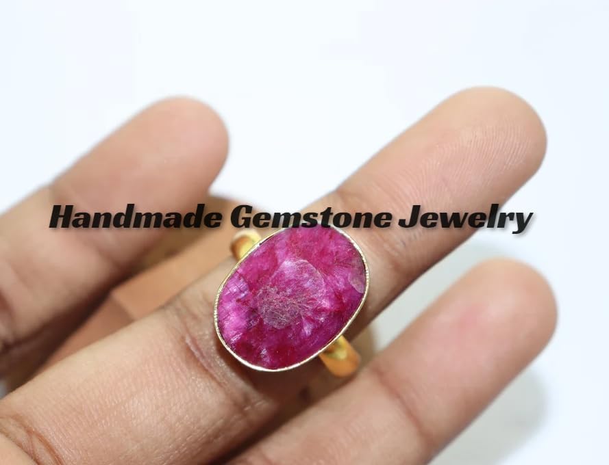 Ruby Ring, Oval Stone Ring, Red Stone Ring, Boho Ring, Statement Ring, Handmade Ring, Dainty Ring, Love Ring, Elegant Ring, Gold Plated Ring, Split Band Ring