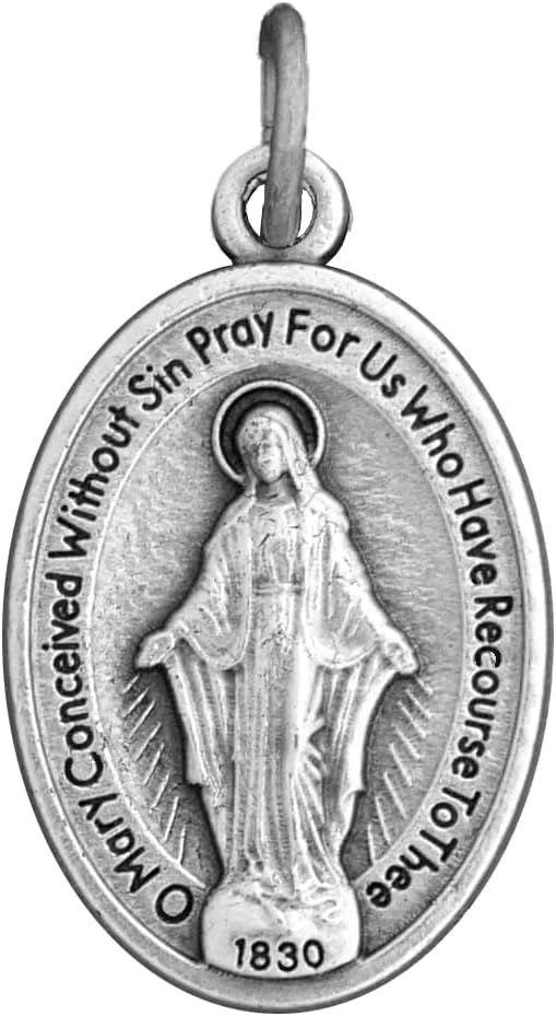 Miraculous Medals Bulk Pack (Regular 1 inch) Silver-Plated Medals Made in Italy - Catholic Gifts for Evangelization - Image 3