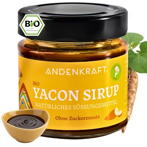 Andenkraft BIO YACON SIRUP, natürliche Süße aus Peru, bis zu 70% weniger Zucker, präbiotisch, ballaststoffreich & veganer Zuckerersatz, zuckerfrei Sirup in...