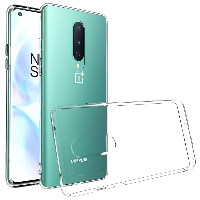 Image of NISHTECH for OnePlus 8 5G Premium Transparent Hybrid Soft Slim Dust Proof Back Case Cover with Camera Protection