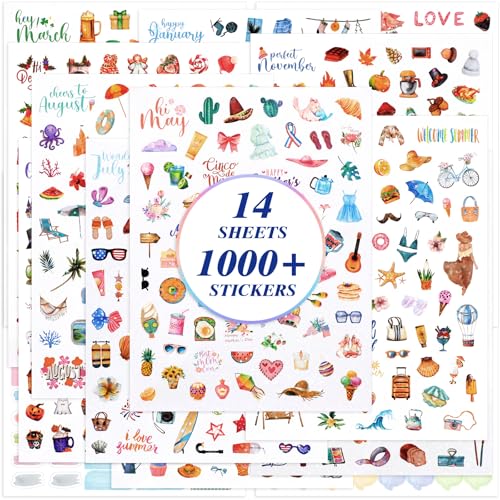 BESARME Planner Stickers with Glittery Film, 1000+...