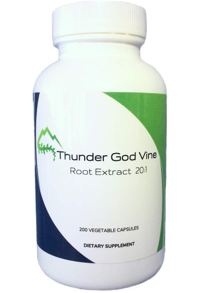 Thunder God Vine Root Extract | Tripterygium wilfordii | 20:1 Concentration | 200 x 100mg Vegan Capsules | Made in USA