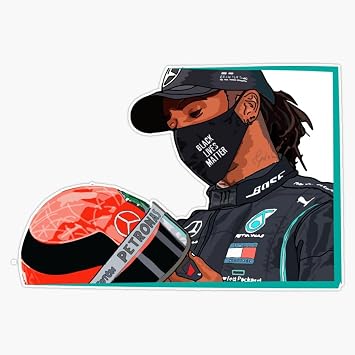 F1 Lewis Hamilton 44 Helmet Sticker Decal Car Window Water Bottle 5"