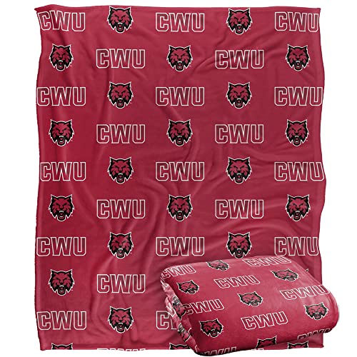 Central Washington University Blanket, 60"x80" Logo Pattern Silky Touch Super Soft Throw Blanket