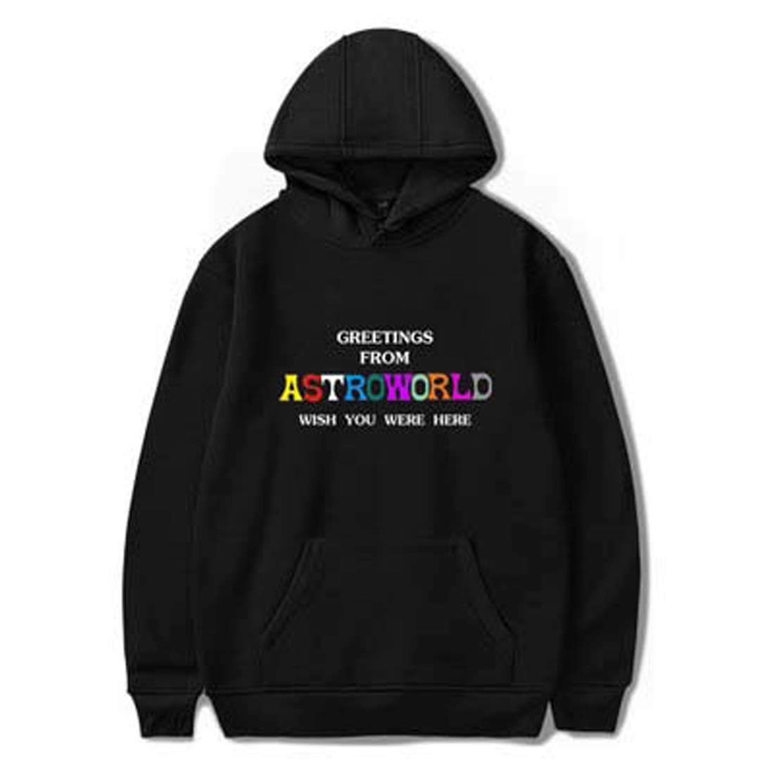 Flyself Unisex Hoodies Astroworld Casual Long Sleeve Pullover Top Sweatshirts with Kangaroo Pockets Patchwork Top Sweater Jumper