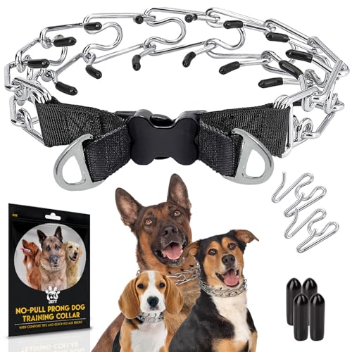 Image of PET JETTChoke Collar for Dogs Training Collar Adjustable Prong Collar for Dog Quick Release Pinch Collar for Dog for S-L Dogs No Pull Walking Tool - Stainless Steel Metal Choker Chain,19x13.97 cm