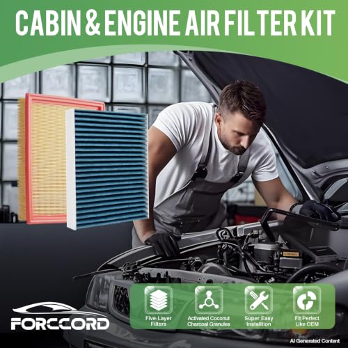 Image of Cabin & Engine Air Filter Kit for Nissan Pathfinder 2022-2026 (3.5L) | for Infiniti QX60 2022-2026 (3.5L), Replace #272775NA1A 16546-6TA0A, Air Filter Combo Replacement Car Accessories