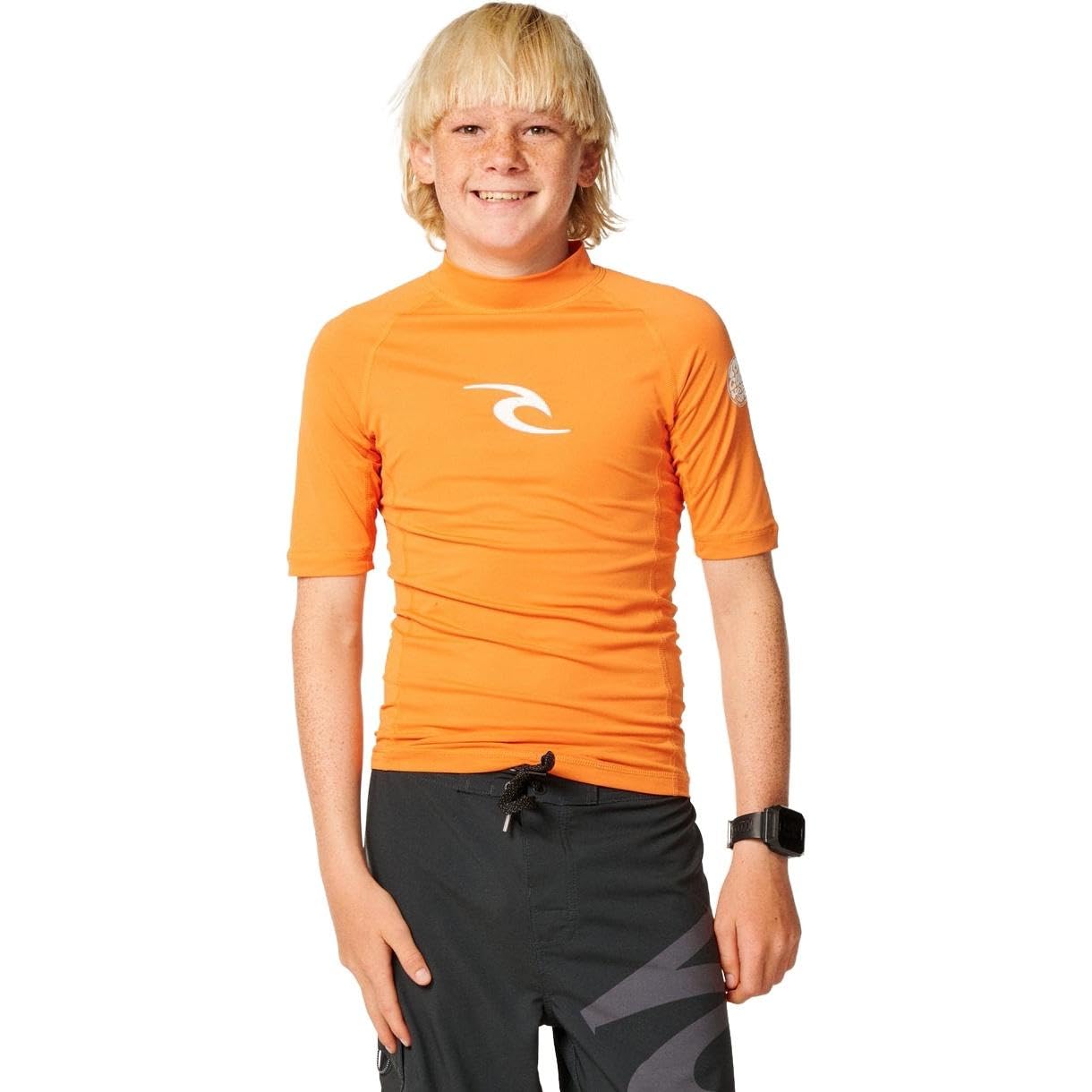 RIP CURL Kids Waves UPF Short Sleeve Rash Vest - Vitamin C - 8Y