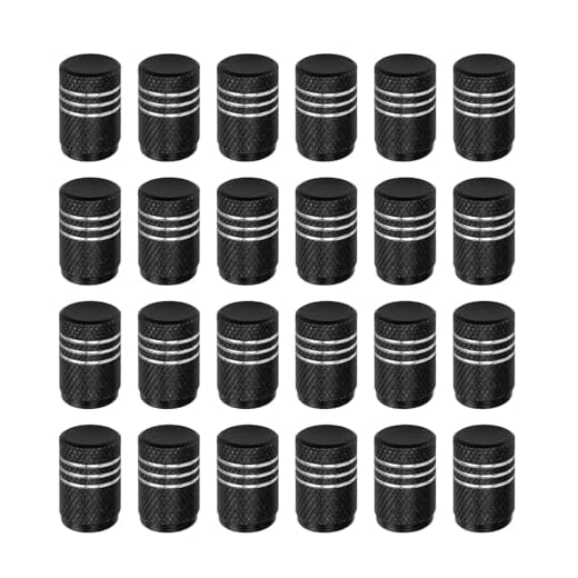 FINELYCR 24 Piezas Tpones Rueda Coche, Tapones Valvula Coche de Aluminio, Tapones Rueda Coche, Tapones Rueda Coche con Anillo de Sellado Hermético, para Autos, Motos, Bicicletas