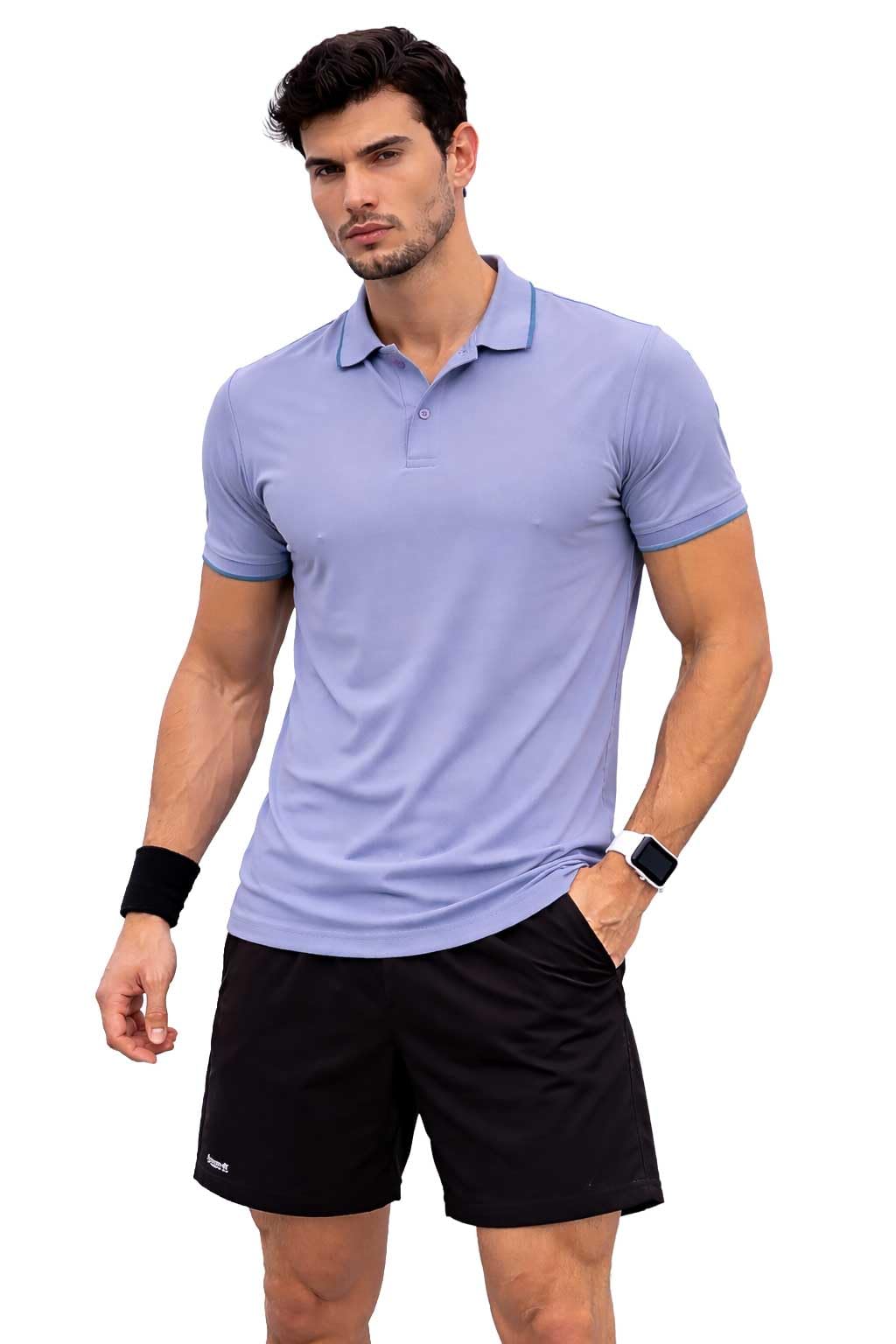 Mens Activewear Polo T Shirt Quick Dry Breathable Sports Tee Stretch Gym Running Polo Lightweight Summer Performance T Shirt for Workout Training and Casual Wear-image-42