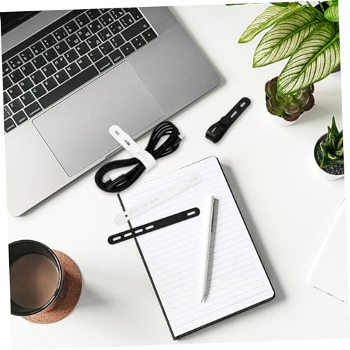MERRYHAPY 20 piezas de organizadores de cables de silicona para gestión de cables bajo el escritorio miniatura 6