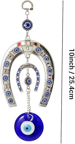 Miniatura 2 de TIED RIBBONS Colgante contra el mal de ojo para decoraciones navideñas  Metal, 2 juegos  10 pulgadas  Decoración de herradura contra el mal de ojo
