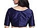 Women's Dupion Silk Blouse Boat Neck Saree Top Bollywood Choli Tunic Partywear Navy Blue