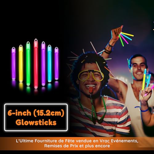 Bâtons lumineux de 15,2cm de 100 pièces pour illuminer un mariage ou festival