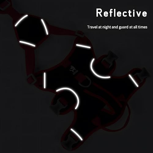 Miniatura 6 de Arnés para perro, suave acolchado, con asa de elevación y clip para la correa, arnés reflectante a prueba de escape, ajustable para perros pequeños