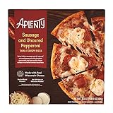 Amazon Brand - Aplenty, Sausage and Uncured Pepperoni Thin and Crispy Pizza, 17.1 oz (Frozen)