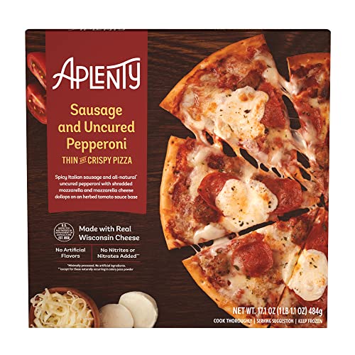 Amazon Brand - Aplenty, Sausage And Uncured Pepperoni Thin And Crispy Pizza, 17.1 Oz (Frozen) #TOP12
