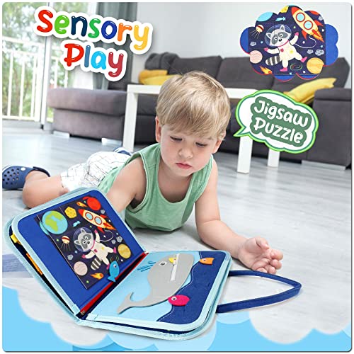 control future Tykeboard Busy Board Toddlers Sensory Activity - Shining Energy Montessori Toys 1 Year Old Boy Airplane Travel Essentials Kids Ages 1-3 Road Trip Games Quiet Book 2-4 Yr Birthday Gifts - Thumbnail 6