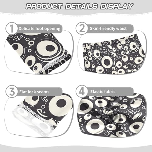 KLL Black and White Evil Eyes Toddler Girl Cotton Pants Casual High Waisted Activewear Sports3