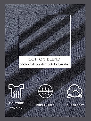 Magcomsen Men's T Shirts Casual Short Sleeve Shirts Cotton Blend Plain Tees Moisture-Wicking Crew Tee Undershirts Beige,M #TOP4