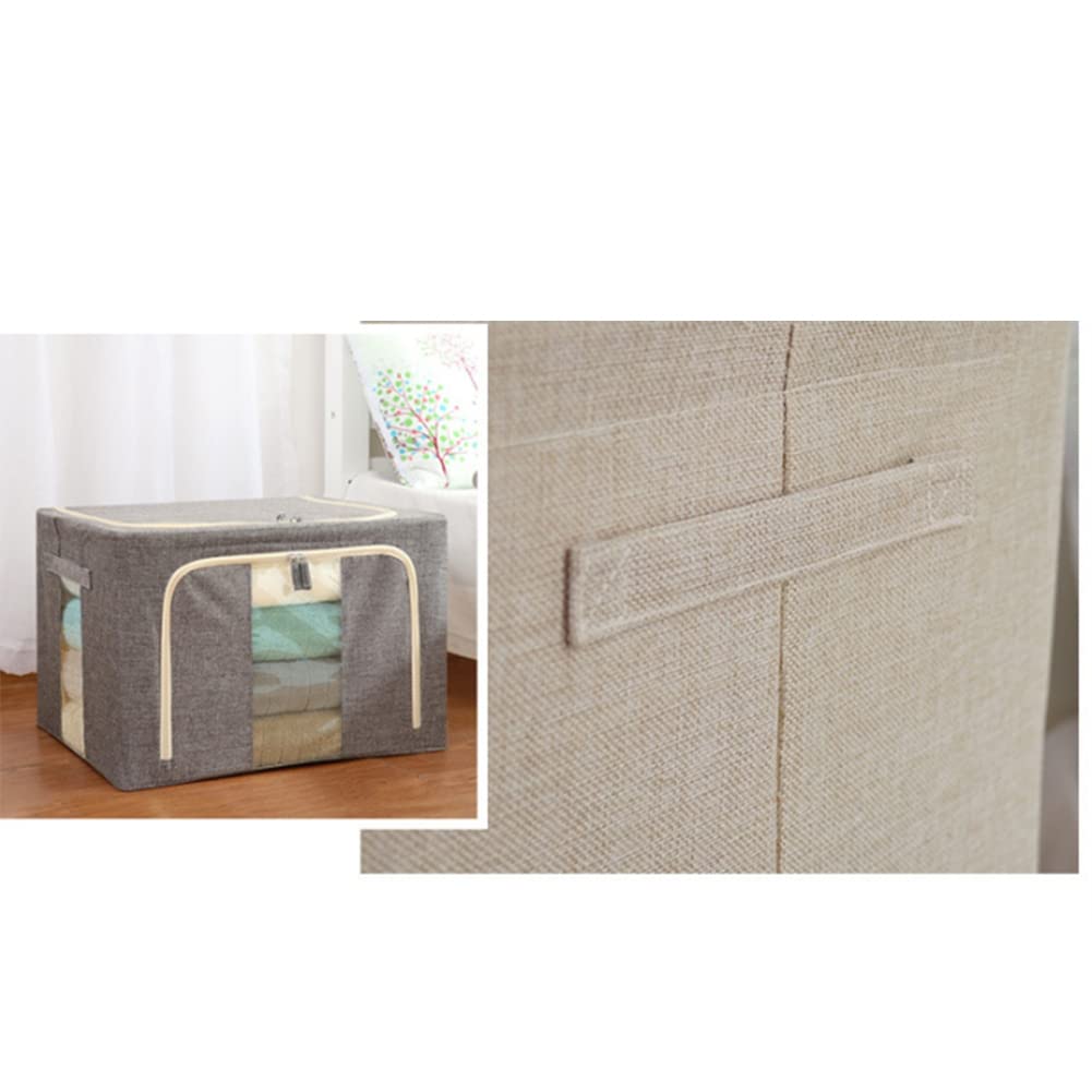 Boîte de Rangement Lavable Boîte de Rangement Pliable avec Couvercle Pliable Vêtements Chaussettes Jouet Articles Divers Organisateur Cosmétiques Beige