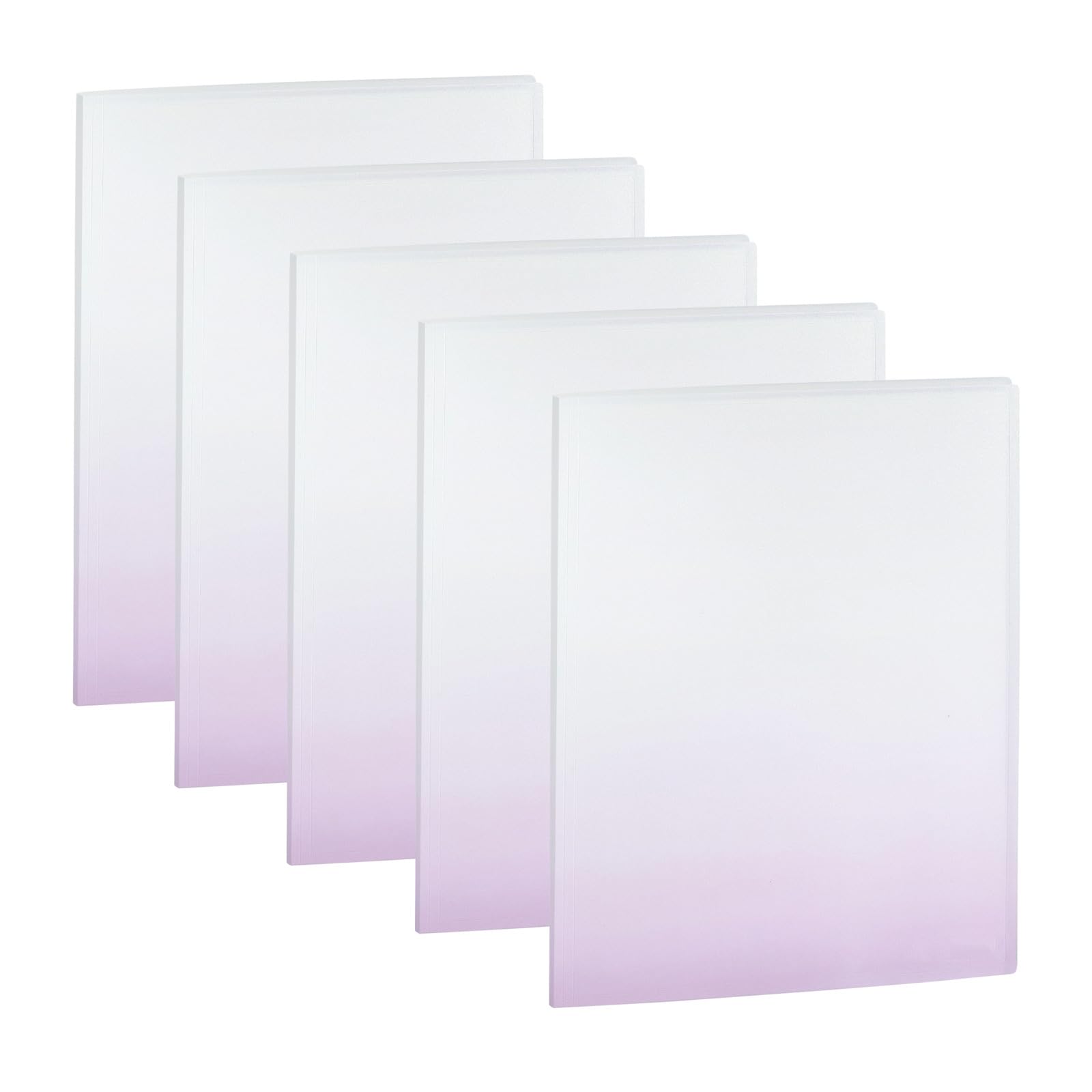 Idena 90385 Display Book A4, Pack of 5 with 20 Transparent Pockets, Plastic Presentation Folder in White/Purple, Folder for Certificates, Documents and Much More