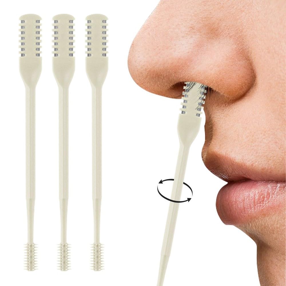 Nasal Hair Cutter 2025 Double-Sided Nose Hair Trimmer Manual 360 Rotating Nostril Hair Removal Tool for Men Women