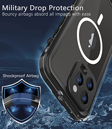 Guirble Design For Iphone 14 Pro Max Waterproof Case,Shockproof Dustproof Phone Case For Iphone 14 Pro Max With Screen Protector,Full Body Protective Case For Iphone 14 Pro Max Cover 6.7''Black/Gray #TOP2