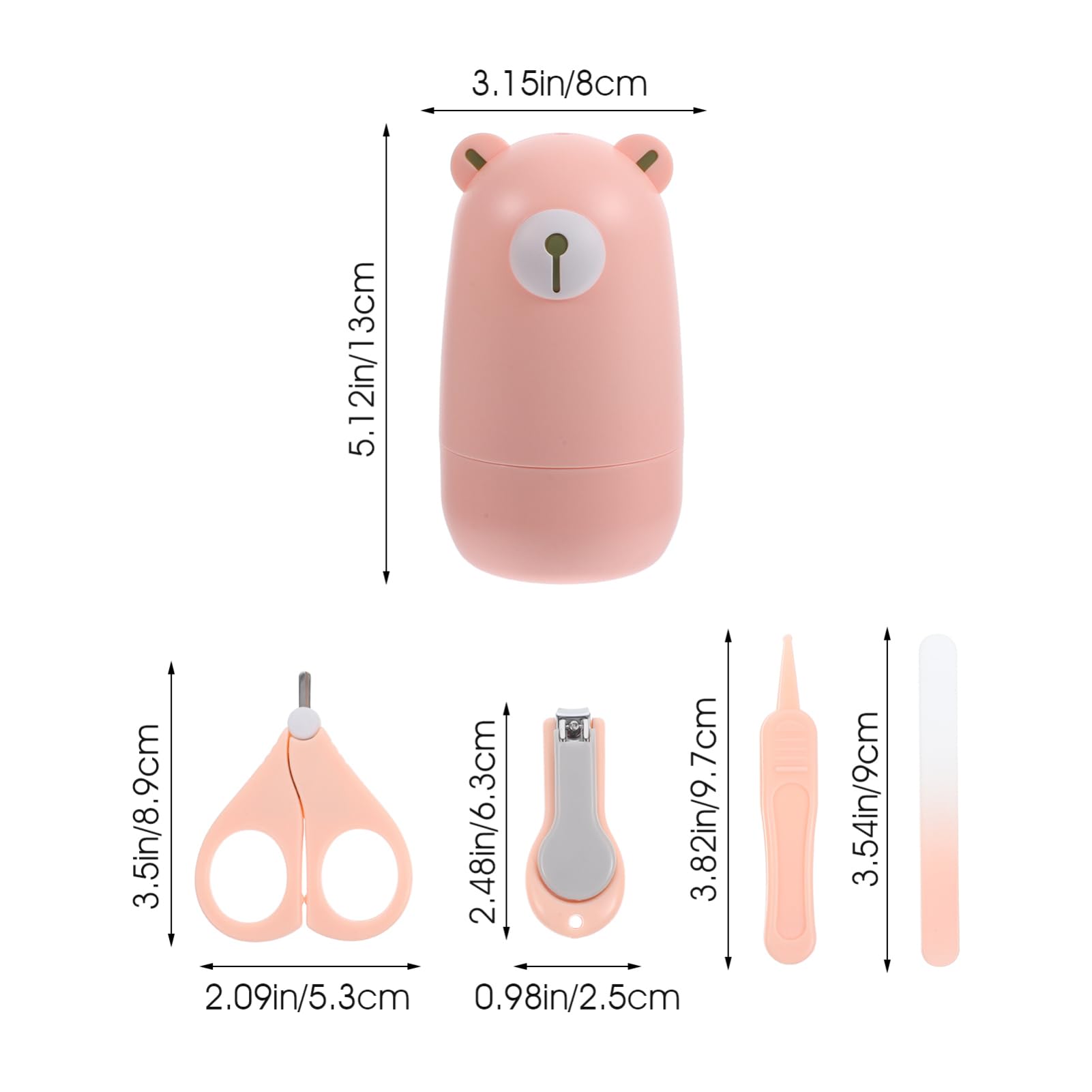 IWOWHERO Baby Nail Care Kit Set 4 Piece Nail Tools Kit for Infant Anti-Slip Handle Safe Design for Newborns