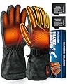 Maliansun Heated Gloves for Men Women Rechargeable, 5 Heating Levels Heated Gloves, 7.4V 6400mAh for Winter Work Motorcycle Ski (XL, Basil)