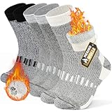 TDONE Merino Wandersocken Herren Damen 3 Paar,Wolle Outdoor Thermosocken Unisex...